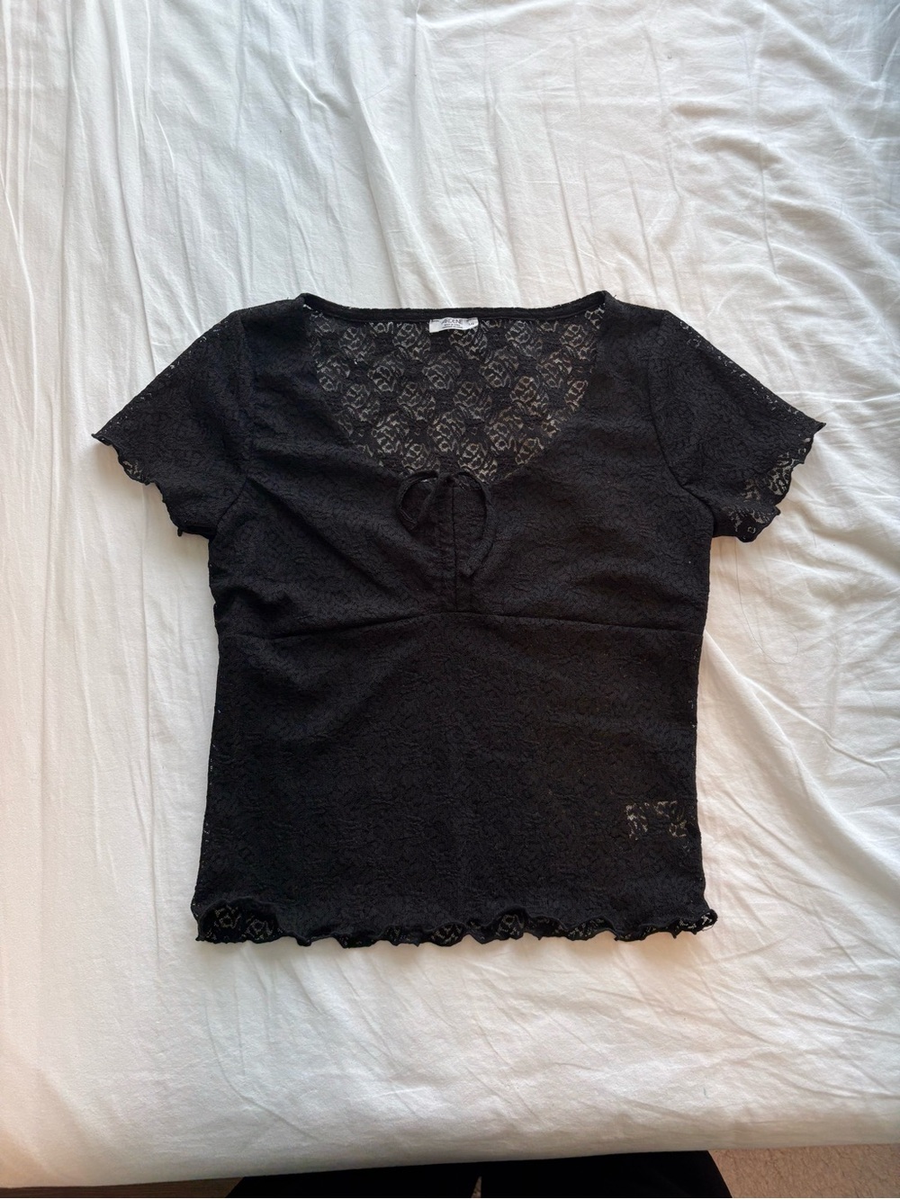 Ardene Black Lace Short Sleeve Women’s Top